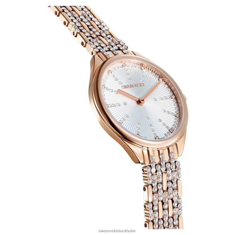 Swarovski locka klocka P28L1169 Tillbehör schweizisk tillverkad, pave, metallarmband, roséguldton, roséguldfärgad finish