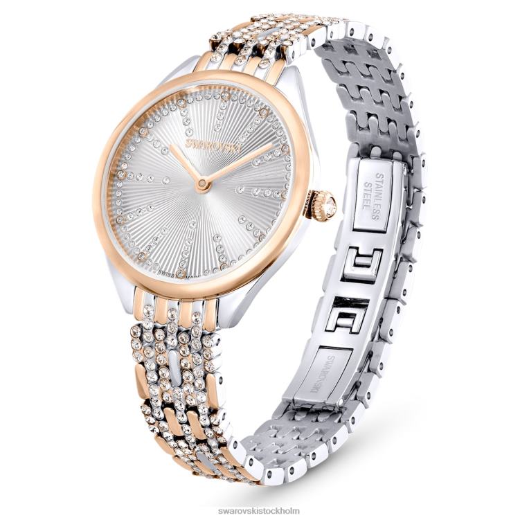 Swarovski locka klocka P28L1182 Tillbehör schweizisk tillverkad, pave, metallarmband, roséguld, blandad metallfinish