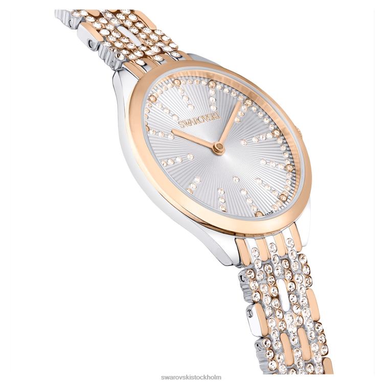 Swarovski locka klocka P28L1182 Tillbehör schweizisk tillverkad, pave, metallarmband, roséguld, blandad metallfinish