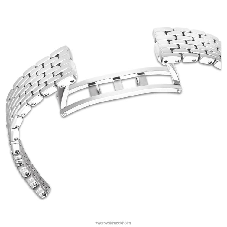 Swarovski locka klocka P28L1223 Tillbehör schweizisk tillverkad, full pave, metallarmband, silverton, rostfritt stål