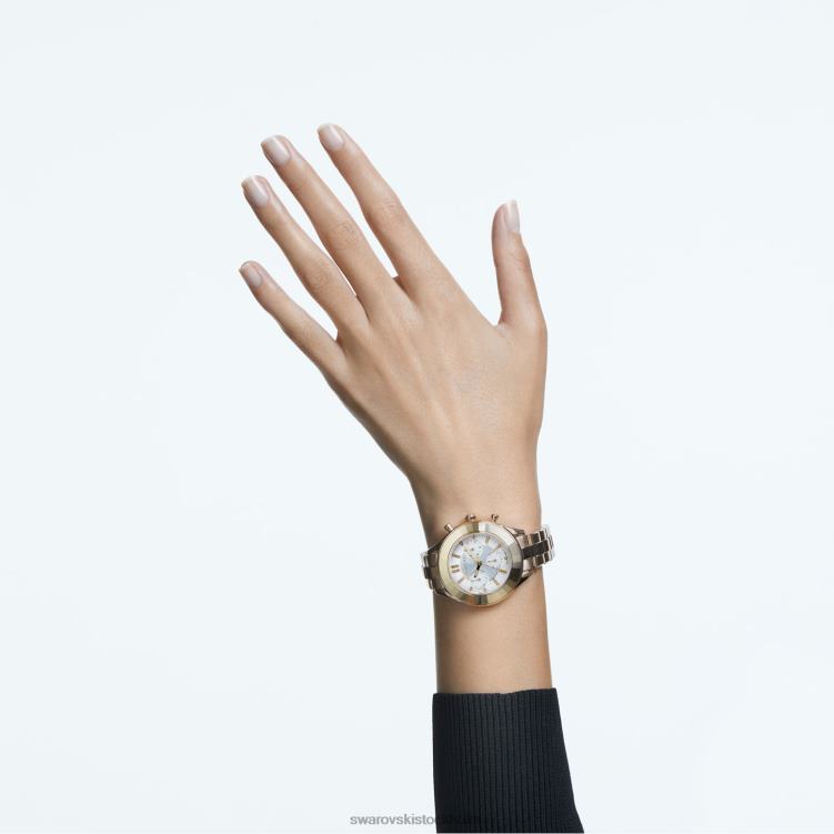 Swarovski octea lux sportklocka P28L1136 Tillbehör schweizisk tillverkad, metallarmband, guldton, champagneguldfärgad finish