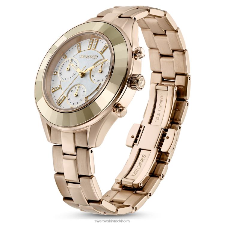 Swarovski octea lux sportklocka P28L1136 Tillbehör schweizisk tillverkad, metallarmband, guldton, champagneguldfärgad finish
