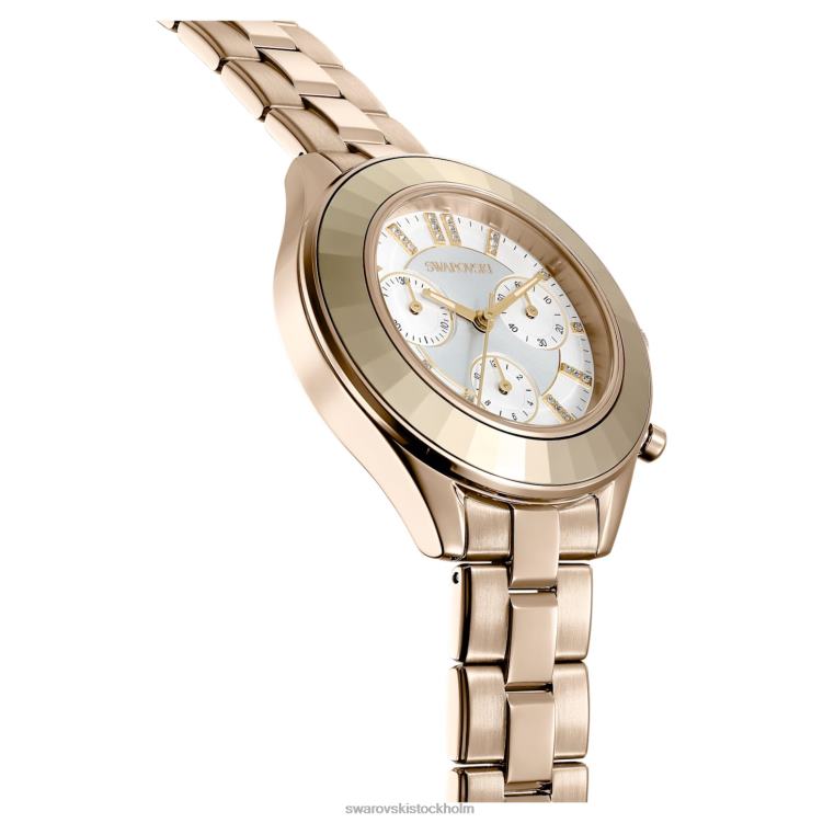 Swarovski octea lux sportklocka P28L1136 Tillbehör schweizisk tillverkad, metallarmband, guldton, champagneguldfärgad finish