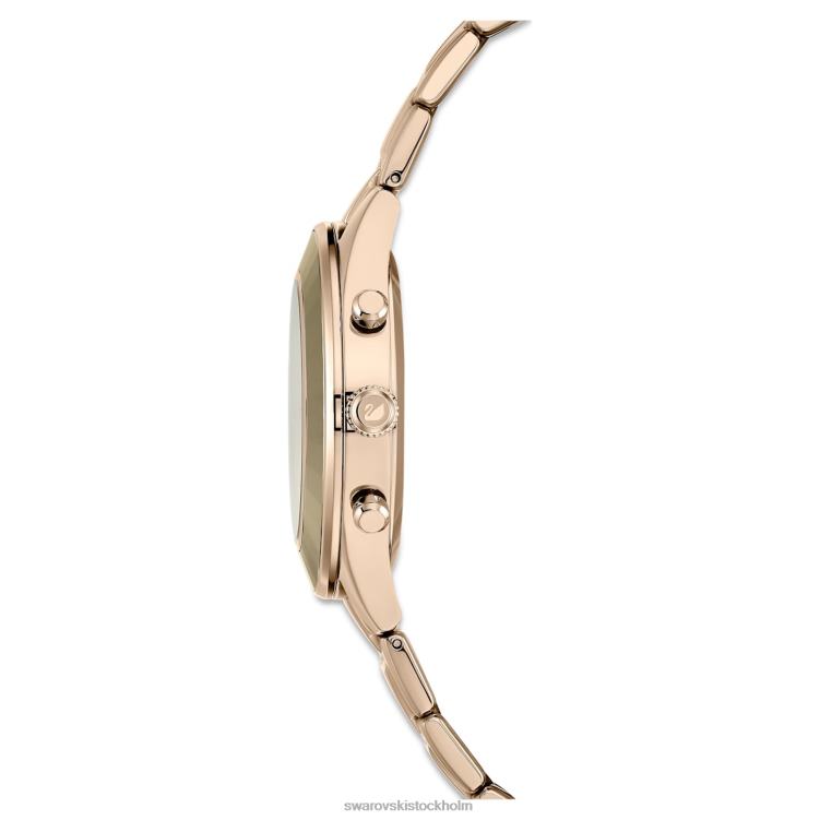 Swarovski octea lux sportklocka P28L1136 Tillbehör schweizisk tillverkad, metallarmband, guldton, champagneguldfärgad finish