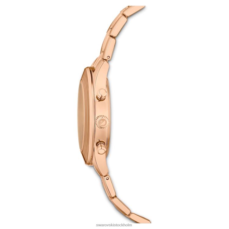 Swarovski octea lux sportklocka P28L1149 Tillbehör schweizisk tillverkad, metallarmband, brun, guldfärgad finish