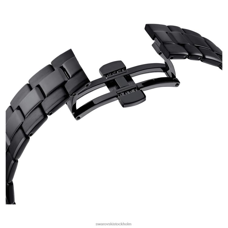 Swarovski octea lux sportklocka P28L1173 Tillbehör schweizisk tillverkad, metallarmband, svart, svart finish