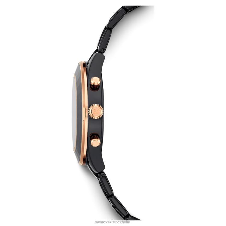 Swarovski octea lux sportklocka P28L1173 Tillbehör schweizisk tillverkad, metallarmband, svart, svart finish