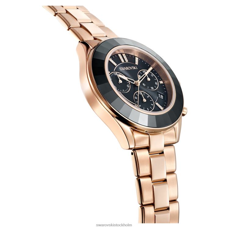 Swarovski octea lux sportklocka P28L1175 Tillbehör schweizisk tillverkad, metallarmband, svart, roséguldfärgad finish