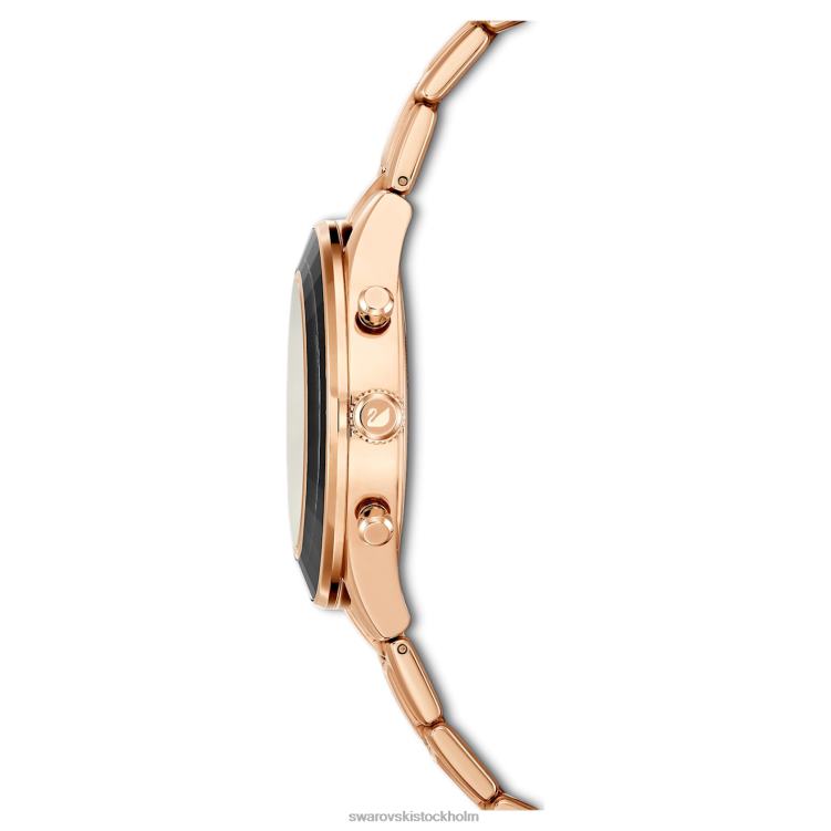 Swarovski octea lux sportklocka P28L1175 Tillbehör schweizisk tillverkad, metallarmband, svart, roséguldfärgad finish