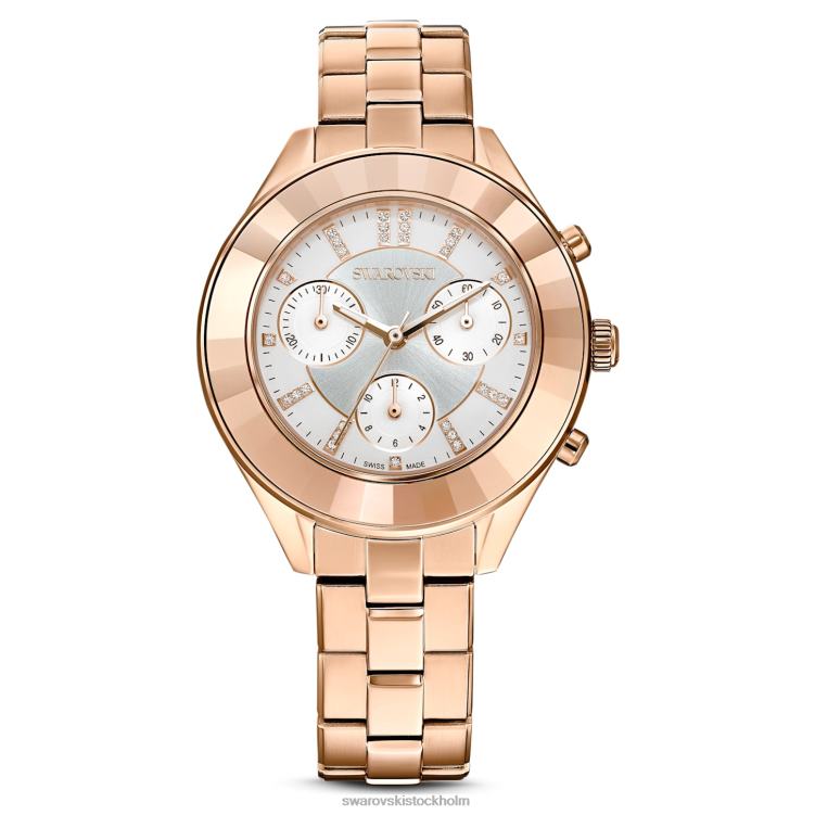 Swarovski octea lux sportklocka P28L1190 Tillbehör schweizisk tillverkad, metallarmband, roséguldton, roséguldfärgad finish