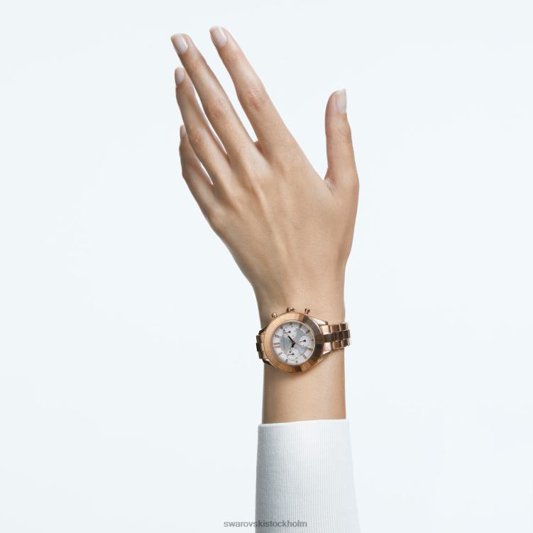 Swarovski octea lux sportklocka P28L1190 Tillbehör schweizisk tillverkad, metallarmband, roséguldton, roséguldfärgad finish