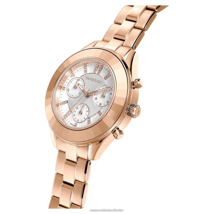 Swarovski octea lux sportklocka P28L1190 Tillbehör schweizisk tillverkad, metallarmband, roséguldton, roséguldfärgad finish