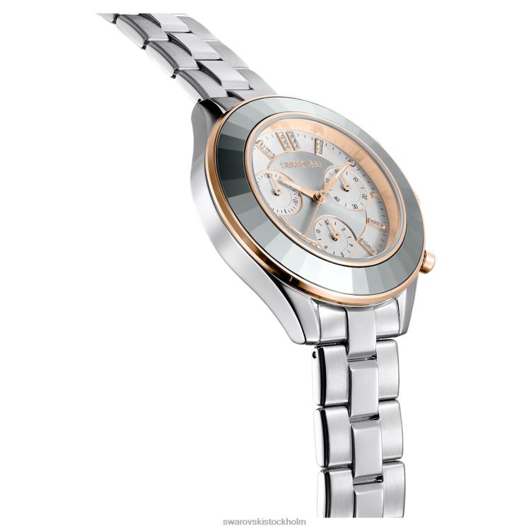 Swarovski octea lux sportklocka P28L1192 Tillbehör schweizisk tillverkad, metallarmband, silverton, rostfritt stål