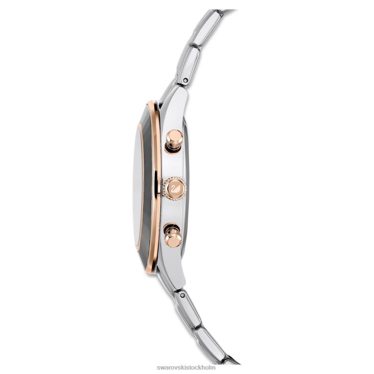 Swarovski octea lux sportklocka P28L1192 Tillbehör schweizisk tillverkad, metallarmband, silverton, rostfritt stål