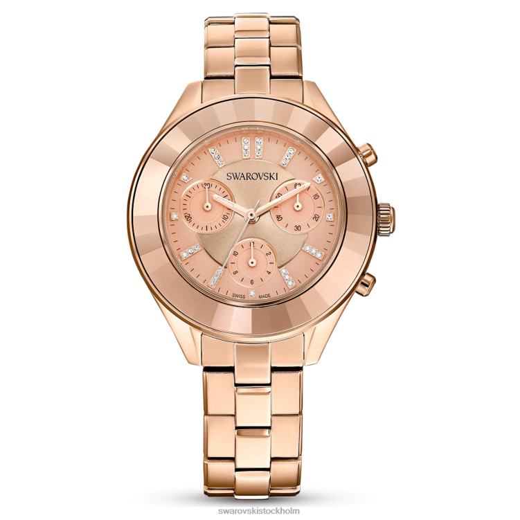 Swarovski octea lux sportklocka P28L1196 Tillbehör schweizisk tillverkad, metallarmband, roséguldton, roséguldfärgad finish