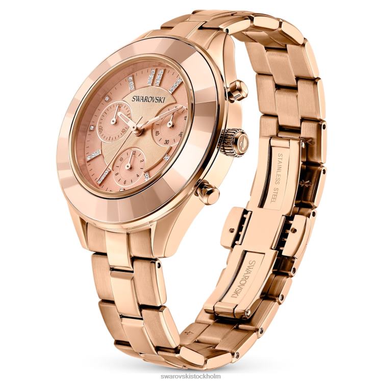 Swarovski octea lux sportklocka P28L1196 Tillbehör schweizisk tillverkad, metallarmband, roséguldton, roséguldfärgad finish