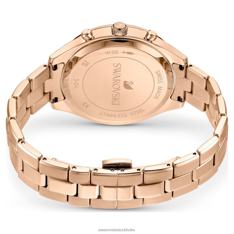 Swarovski octea lux sportklocka P28L1196 Tillbehör schweizisk tillverkad, metallarmband, roséguldton, roséguldfärgad finish