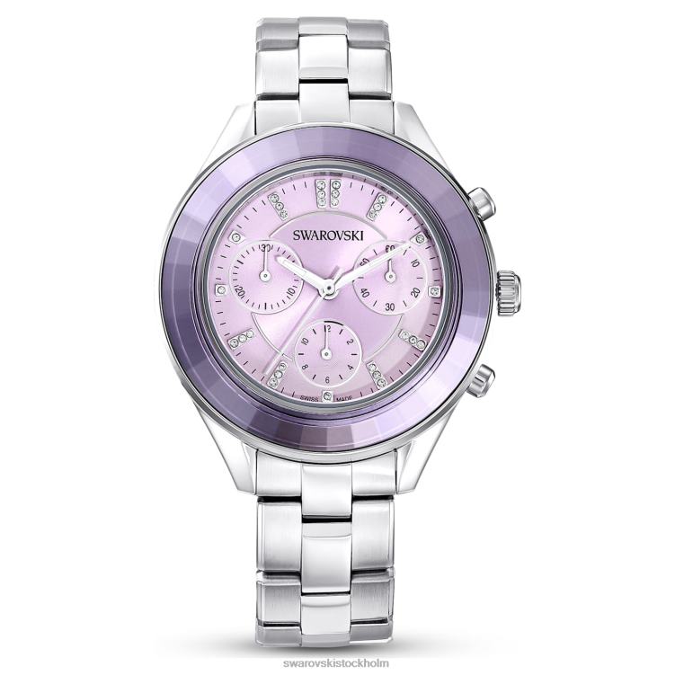 Swarovski octea lux sportklocka P28L1226 Tillbehör Swiss Made, Metal Armband, Purple, Rostless Steel