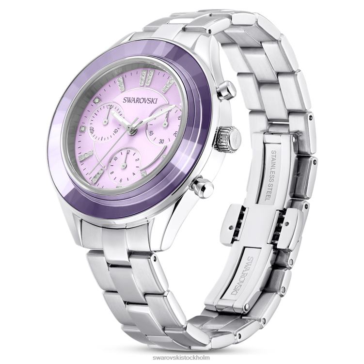 Swarovski octea lux sportklocka P28L1226 Tillbehör Swiss Made, Metal Armband, Purple, Rostless Steel