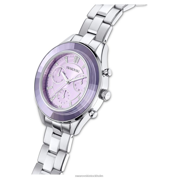 Swarovski octea lux sportklocka P28L1226 Tillbehör Swiss Made, Metal Armband, Purple, Rostless Steel