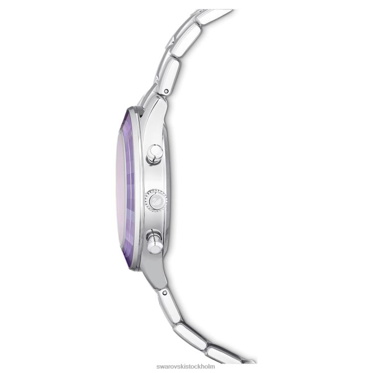 Swarovski octea lux sportklocka P28L1226 Tillbehör Swiss Made, Metal Armband, Purple, Rostless Steel