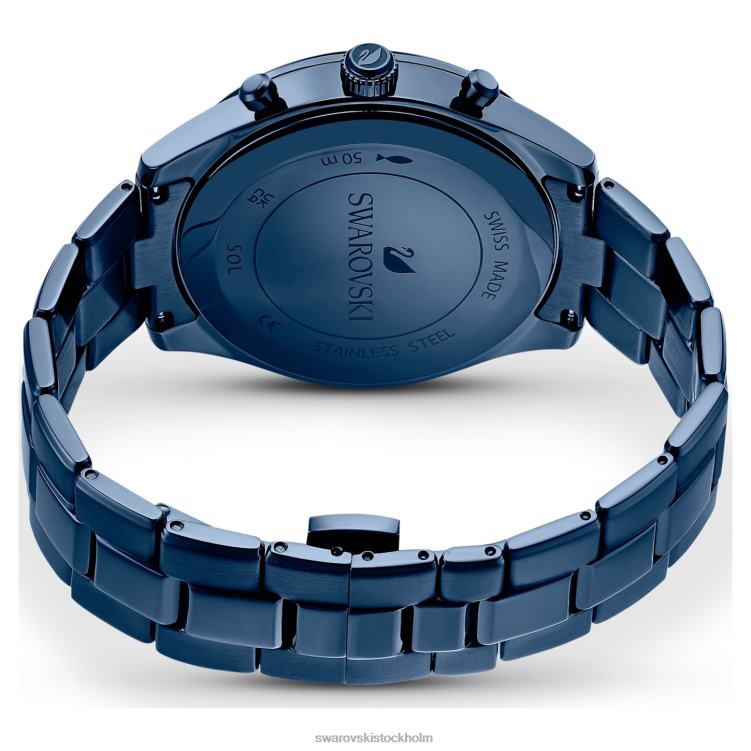 Swarovski octea lux sportklocka P28L1232 Tillbehör schweizisk tillverkad, metallarmband, blå, blå finish