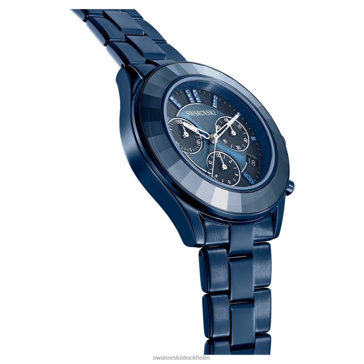 Swarovski octea lux sportklocka P28L1232 Tillbehör schweizisk tillverkad, metallarmband, blå, blå finish