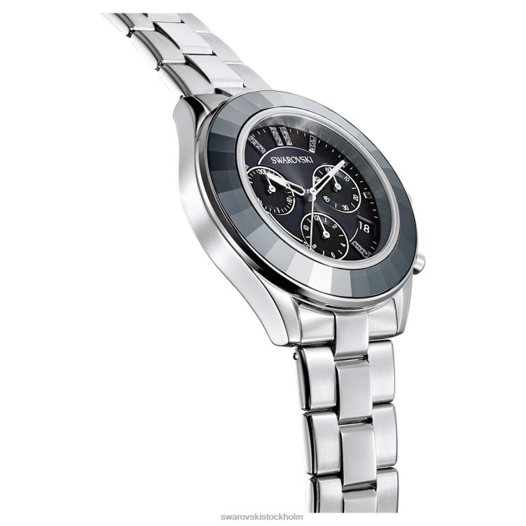 Swarovski octea lux sportklocka P28L1243 Tillbehör schweizisk tillverkad, metallarmband, svart, rostfritt stål