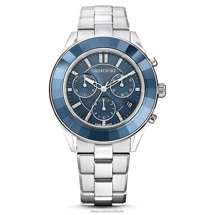 Swarovski octea lux sportklocka P28L1246 Tillbehör schweizisk tillverkad, metallarmband, blå, rostfritt stål