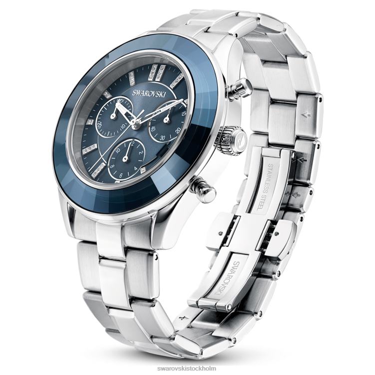 Swarovski octea lux sportklocka P28L1246 Tillbehör schweizisk tillverkad, metallarmband, blå, rostfritt stål