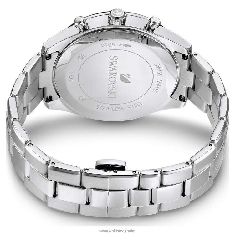 Swarovski octea lux sportklocka P28L1246 Tillbehör schweizisk tillverkad, metallarmband, blå, rostfritt stål
