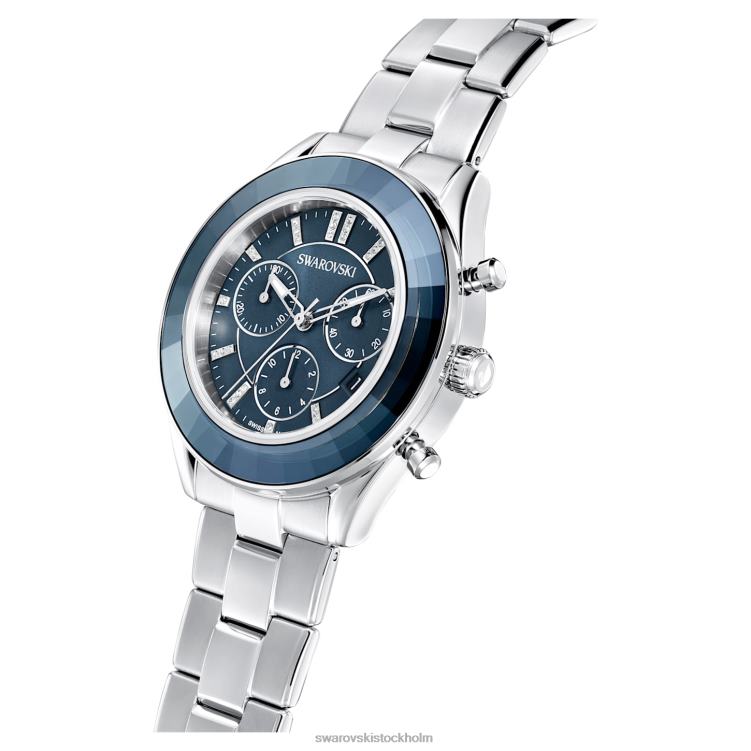 Swarovski octea lux sportklocka P28L1246 Tillbehör schweizisk tillverkad, metallarmband, blå, rostfritt stål