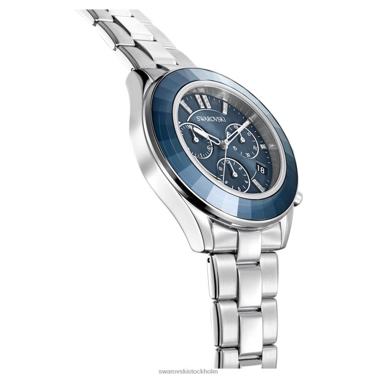 Swarovski octea lux sportklocka P28L1246 Tillbehör schweizisk tillverkad, metallarmband, blå, rostfritt stål