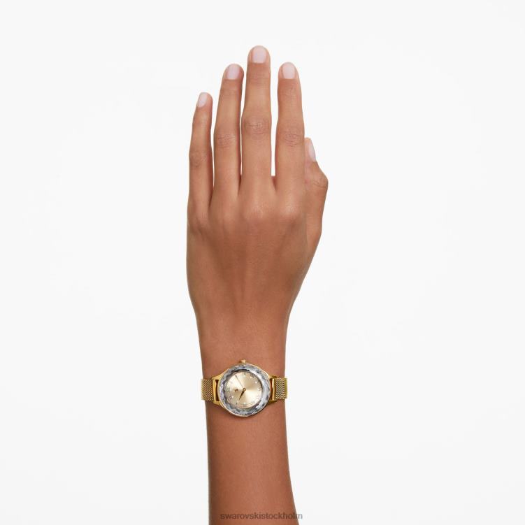 Swarovski octea nova klocka P28L1147 Tillbehör schweizisk tillverkad, metallarmband, guldton, guldfärgad finish