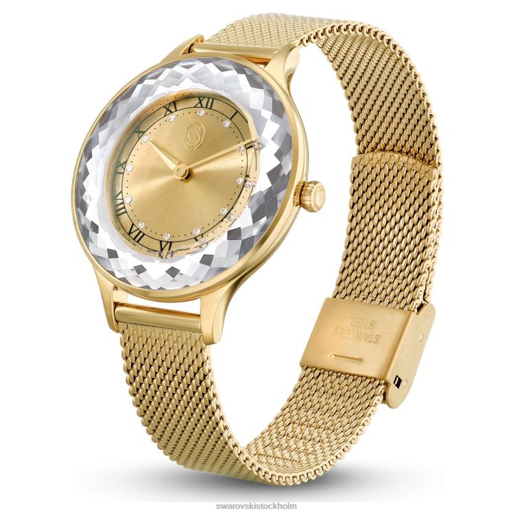 Swarovski octea nova klocka P28L1147 Tillbehör schweizisk tillverkad, metallarmband, guldton, guldfärgad finish