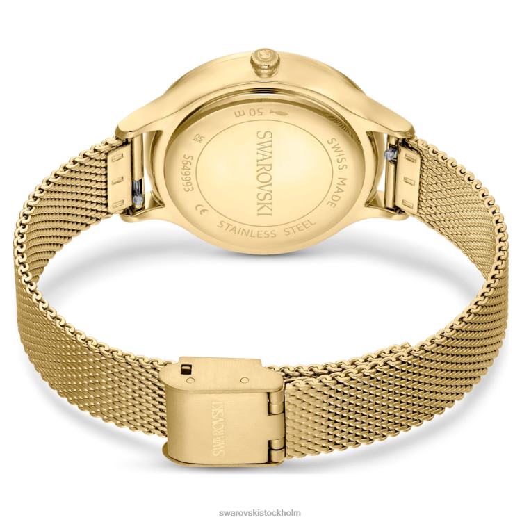 Swarovski octea nova klocka P28L1147 Tillbehör schweizisk tillverkad, metallarmband, guldton, guldfärgad finish