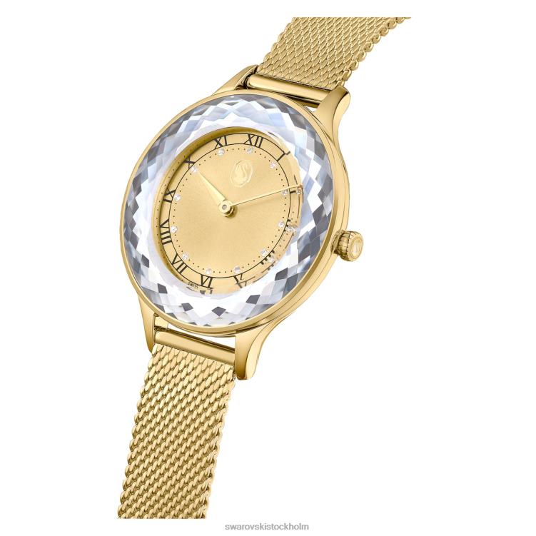Swarovski octea nova klocka P28L1147 Tillbehör schweizisk tillverkad, metallarmband, guldton, guldfärgad finish