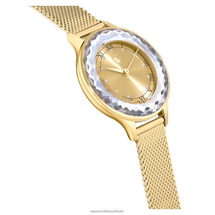 Swarovski octea nova klocka P28L1147 Tillbehör schweizisk tillverkad, metallarmband, guldton, guldfärgad finish