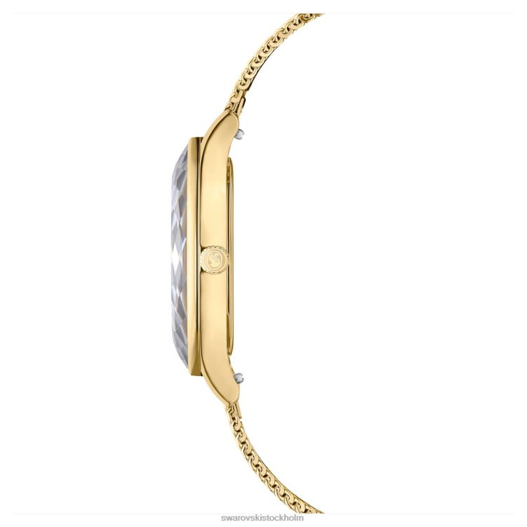 Swarovski octea nova klocka P28L1147 Tillbehör schweizisk tillverkad, metallarmband, guldton, guldfärgad finish