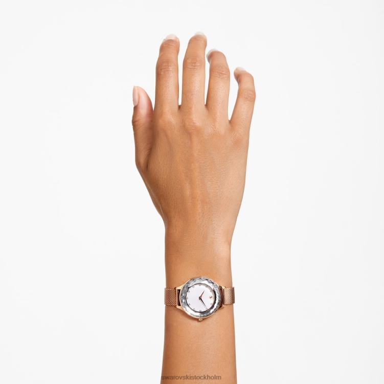 Swarovski octea nova klocka P28L1198 Tillbehör schweizisk tillverkad, metallarmband, roséguldton, roséguldfärgad finish