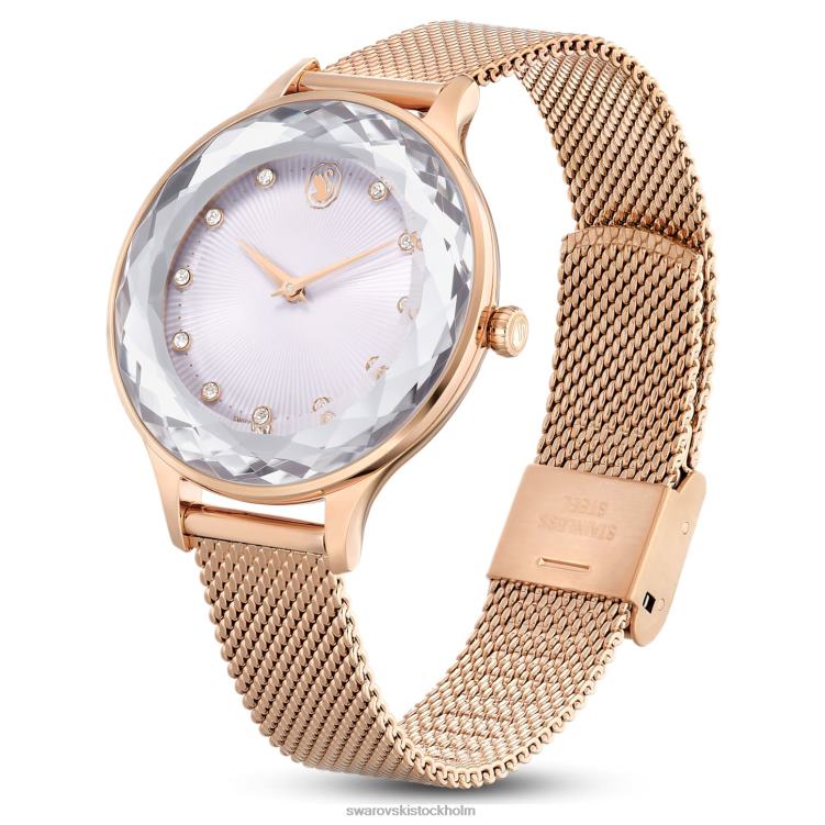 Swarovski octea nova klocka P28L1198 Tillbehör schweizisk tillverkad, metallarmband, roséguldton, roséguldfärgad finish