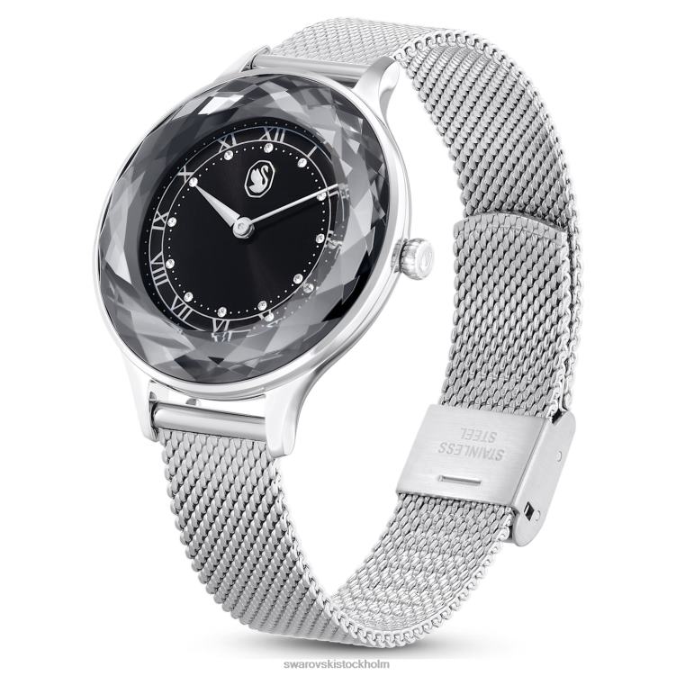 Swarovski octea nova klocka P28L1241 Tillbehör schweizisk tillverkad, metallarmband, svart, rostfritt stål