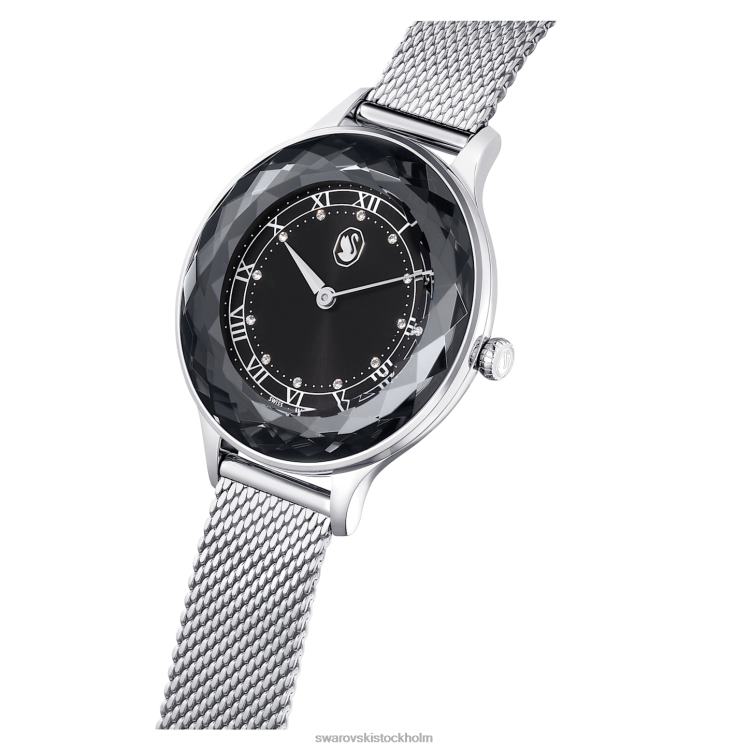 Swarovski octea nova klocka P28L1241 Tillbehör schweizisk tillverkad, metallarmband, svart, rostfritt stål