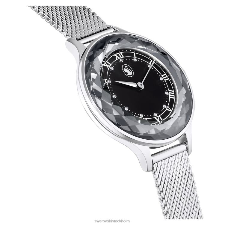 Swarovski octea nova klocka P28L1241 Tillbehör schweizisk tillverkad, metallarmband, svart, rostfritt stål
