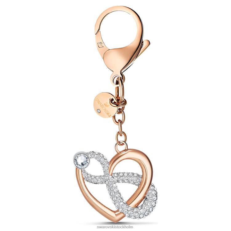 Swarovski oändlig väska charm P28L1429 Tillbehör oändlighet och hjärta, vit, blandad metallfinish