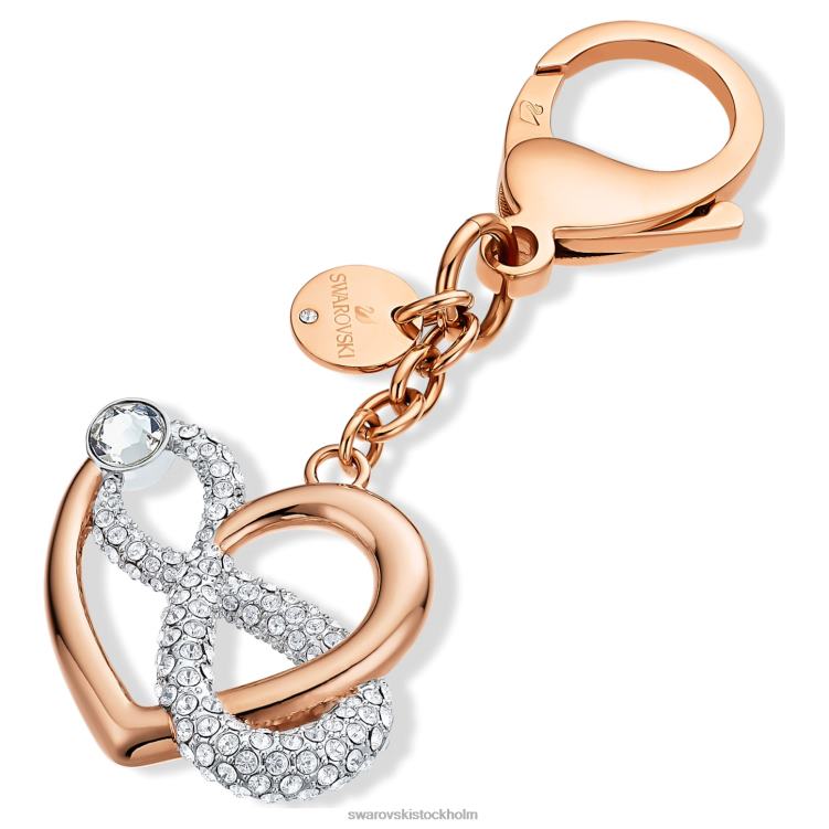 Swarovski oändlig väska charm P28L1429 Tillbehör oändlighet och hjärta, vit, blandad metallfinish