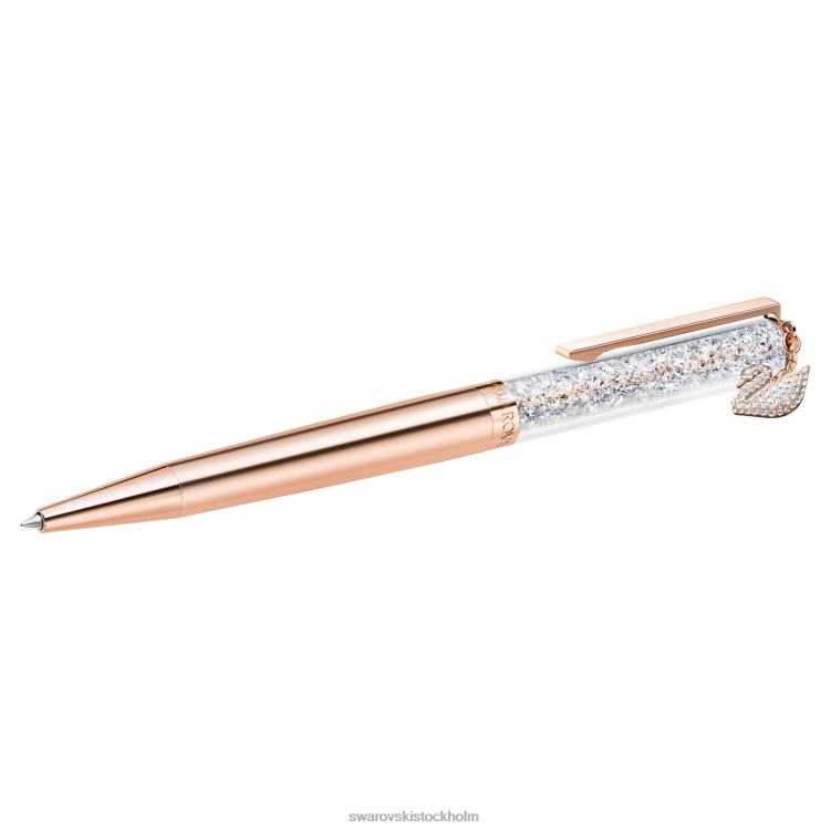 Swarovski kristallin kulspetspenna P28L1277 Tillbehör svan, roséguld, pläterad i roséguld