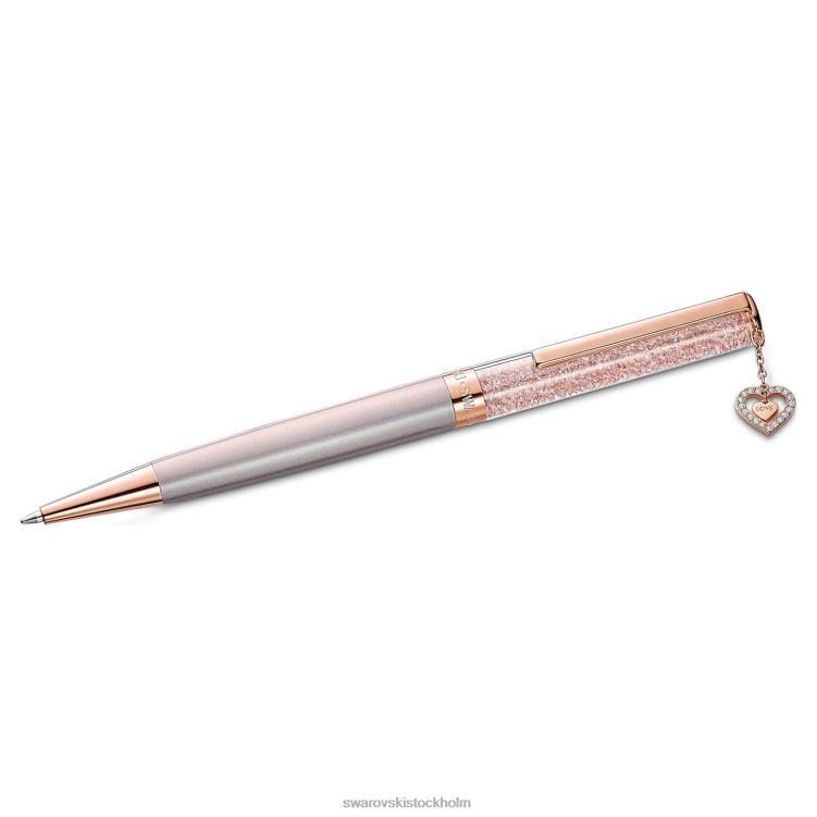 Swarovski kristallin kulspetspenna P28L1284 Tillbehör hjärta, roséguld ton, rosa lackerad, roséguld pläterad
