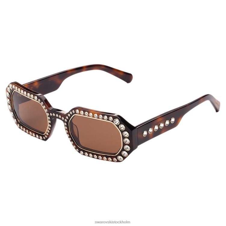 Swarovski solglasögon oktagon form P28L1440 Tillbehör pave, sk0345 52e, brun
