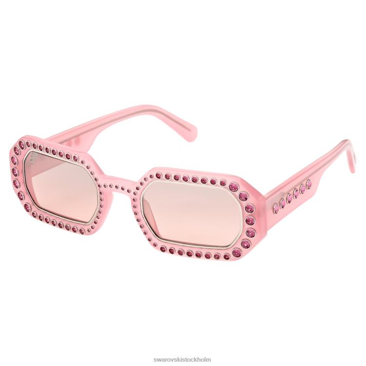 Swarovski solglasögon oktagon form P28L1447 Tillbehör pave, sk0345 72u, rosa